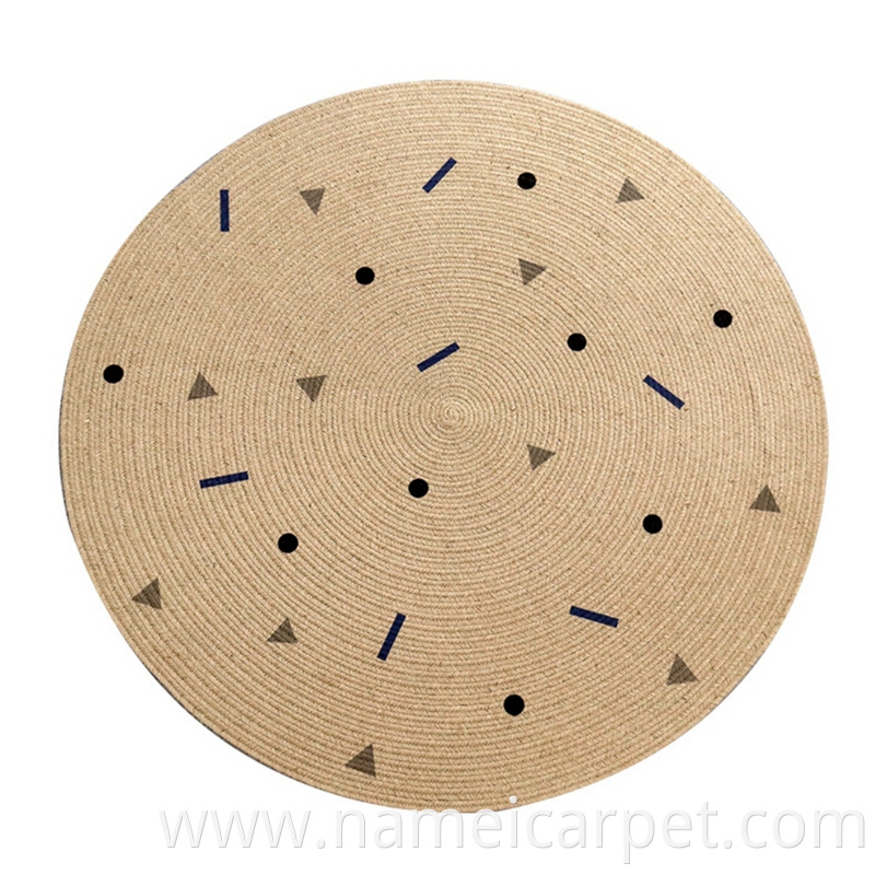 Eco-friendly Jute round baby child kids play mat